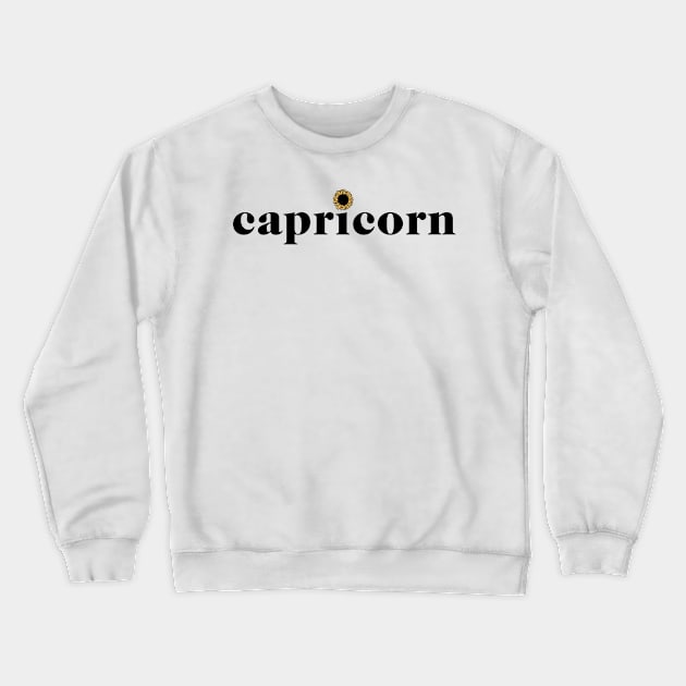 Capricorn Sunflower Zodiac Crewneck Sweatshirt by aterkaderk